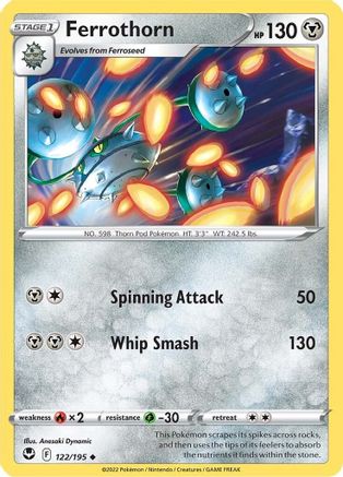 Ferrothorn 122/195 - Reverse Holofoil SWSH12 Silver Tempest - Uncommon