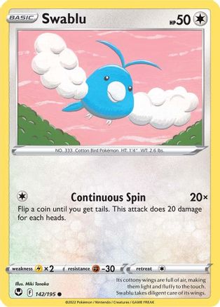 Swablu 142/195 SWSH12 Silver Tempest - Common