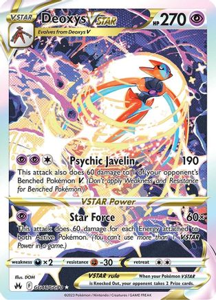 Deoxys VSTAR GG46/GG70 - Holofoil Crown Zenith Galarian Gallery - Ultra Rare