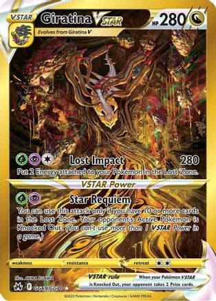 Giratina VSTAR (Secret) GG69/GG70 - Holofoil Crown Zenith Galarian Gallery - Secret Rare