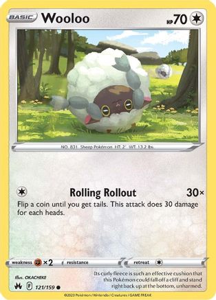 Wooloo 121/159 - Reverse Holofoil Crown Zenith - Common