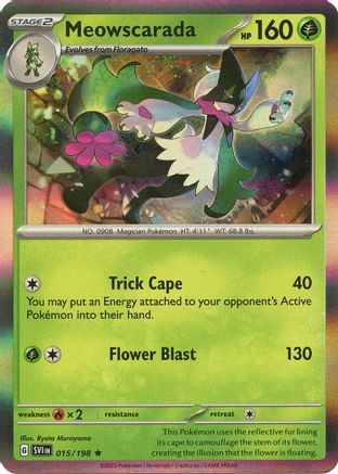 Meowscarada 015/198 - Reverse Holofoil SV01 Scarlet & Violet Base Set - Rare