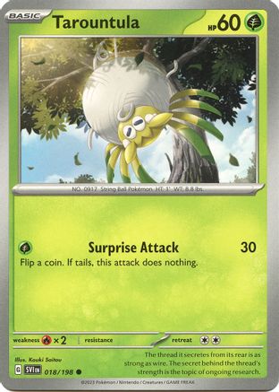 Tarountula 018/198 - Reverse Holofoil SV01 Scarlet & Violet Base Set - Common