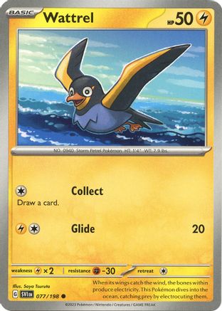 Wattrel 077/198 - Reverse Holofoil SV01 Scarlet & Violet Base Set - Common