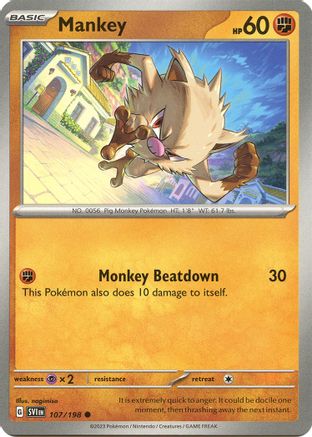 Mankey 107/198 SV01 Scarlet & Violet Base Set - Common