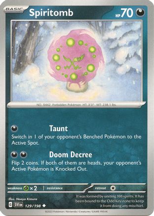 Spiritomb 129/198 SV01 Scarlet & Violet Base Set - Uncommon