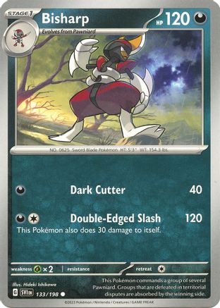 Bisharp 133/198 - Reverse Holofoil SV01 Scarlet & Violet Base Set - Common