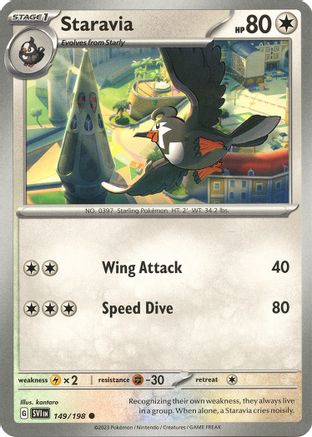 Staravia 149/198 SV01 Scarlet & Violet Base Set - Common