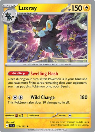 Luxray 071/193 - Reverse Holofoil SV02 Paldea Evolved - Rare