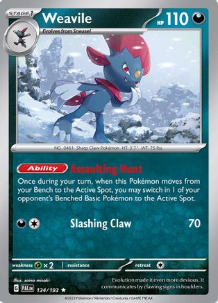 Weavile 134/193 - Holofoil SV02 Paldea Evolved - Rare