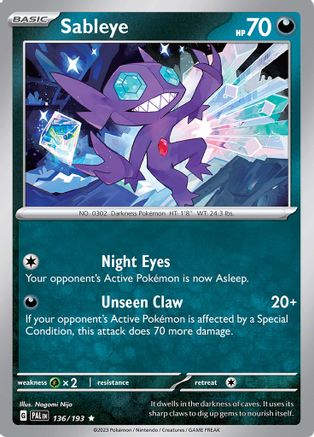 Sableye 136/193 - Holofoil SV02 Paldea Evolved - Rare