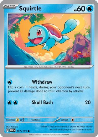 Squirtle 007/165 - Reverse Holofoil SV Scarlet & Violet 151 - Common