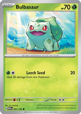 Bulbasaur 001/165 - Reverse Holofoil SV Scarlet & Violet 151 - Common