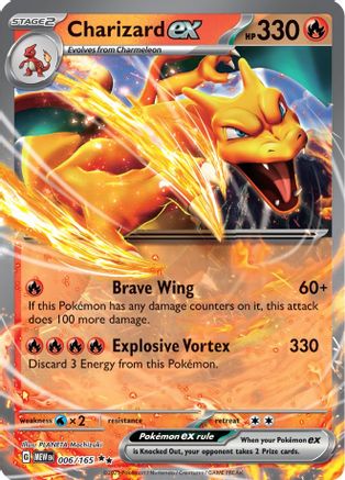 Charizard ex 006/165 - Holofoil SV Scarlet & Violet 151 - Double Rare