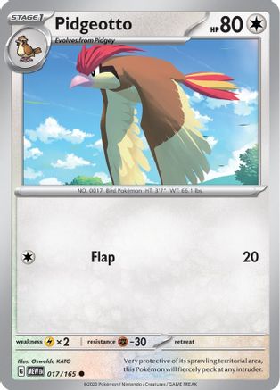 Pidgeotto 017/165 - Reverse Holofoil SV Scarlet & Violet 151 - Common