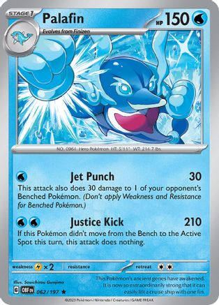 Palafin 062/197 - Reverse Holofoil SV03 Obsidian Flames - Rare
