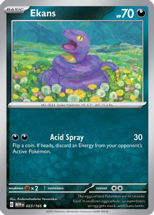 Ekans 023/165 - Reverse Holofoil SV Scarlet & Violet 151 - Common