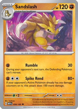 Sandslash 028/165 SV Scarlet & Violet 151 - Uncommon