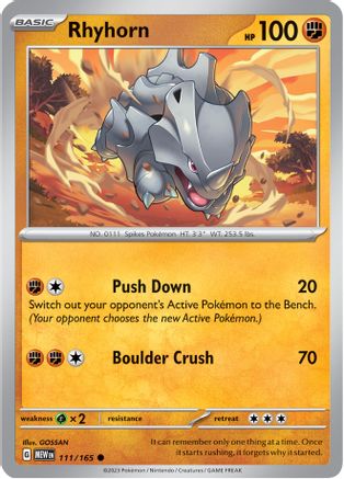 Rhyhorn 111/165 SV Scarlet & Violet 151 - Common