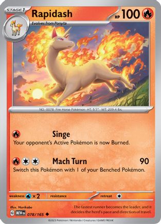 Rapidash 078/165 - Reverse Holofoil SV Scarlet & Violet 151 - Uncommon