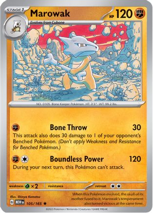 Marowak 105/165 - Reverse Holofoil SV Scarlet & Violet 151 - Rare