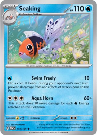 Seaking 119/165 - Reverse Holofoil SV Scarlet & Violet 151 - Uncommon