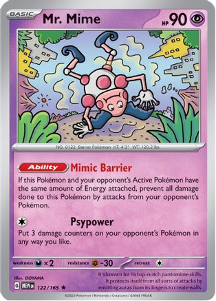 Mr. Mime 122/165 - Reverse Holofoil SV Scarlet & Violet 151 - Rare