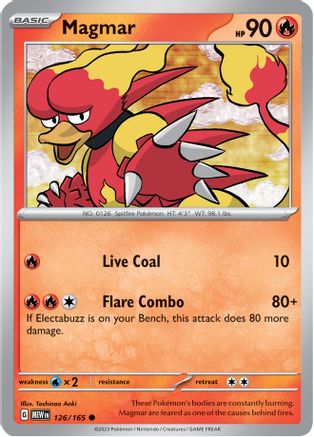 Magmar 126/165 - Reverse Holofoil SV Scarlet & Violet 151 - Common