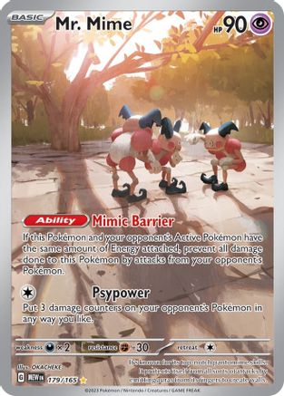 Mr. Mime 179/165 - Holofoil SV Scarlet & Violet 151 - Illustration Rare