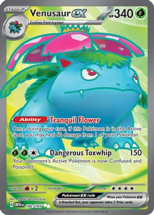 Venusaur ex 182/165 - Holofoil SV Scarlet & Violet 151 - Ultra Rare