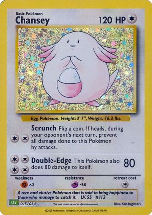 Chansey 015/034 - Holofoil Trading Card Game Classic - Classic Collection
