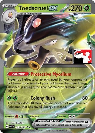 Toedscruel ex 022/197 - Holofoil Prize Pack Series Cards - Double Rare