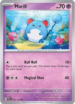 Marill 064/162 - Reverse Holofoil SV05 Temporal Forces - Common