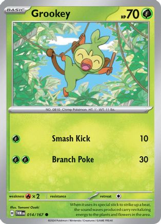 Grookey 014/167 - Reverse Holofoil SV06 Twilight Masquerade - Common