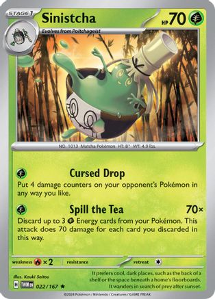 Sinistcha 022/167 - Holofoil SV06 Twilight Masquerade - Rare