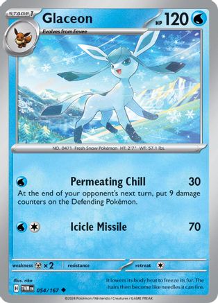 Glaceon 054/167 - Reverse Holofoil SV06 Twilight Masquerade - Uncommon