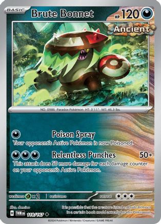 Brute Bonnet 118/167 - Reverse Holofoil SV06 Twilight Masquerade - Uncommon