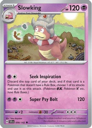Slowking 058/142 - Reverse Holofoil SV07 Stellar Crown - Uncommon
