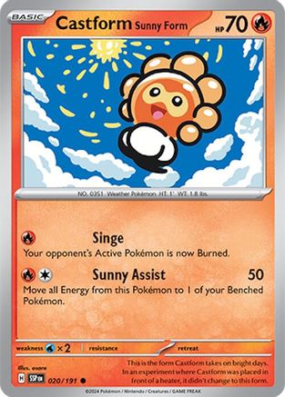 Castform Sunny Form 020/191 SV08 Surging Sparks - Common