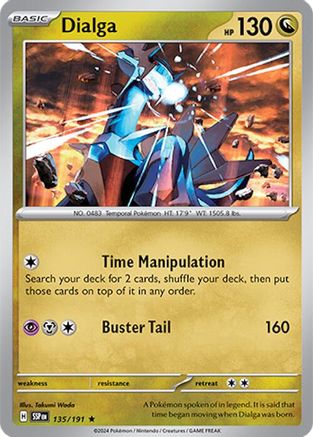 Dialga 135/191 - Holofoil SV08 Surging Sparks - Rare