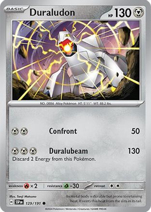 Duraludon 129/191 - Reverse Holofoil SV08 Surging Sparks - Common
