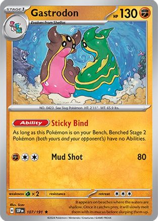 Gastrodon 107/191 - Reverse Holofoil SV08 Surging Sparks - Rare