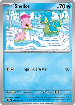 Shellos 046/191 - Reverse Holofoil SV08 Surging Sparks - Common
