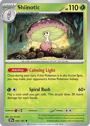 Shiinotic 009/191 - Reverse Holofoil SV08 Surging Sparks - Uncommon