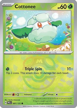 Cottonee (Master Ball Pattern) 007/131 - Holofoil SV Prismatic Evolutions - Common