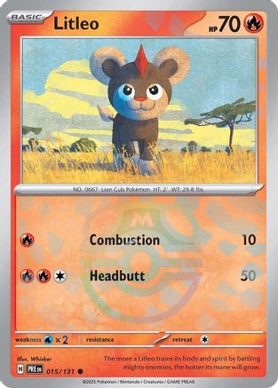Litleo (Master Ball Pattern) 015/131 - Holofoil SV Prismatic Evolutions - Common