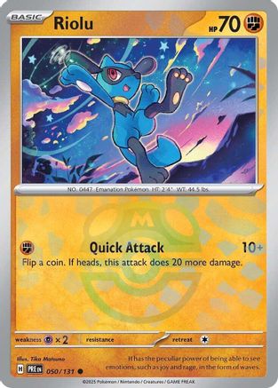 Riolu (Master Ball Pattern) 050/131 - Holofoil SV Prismatic Evolutions - Common