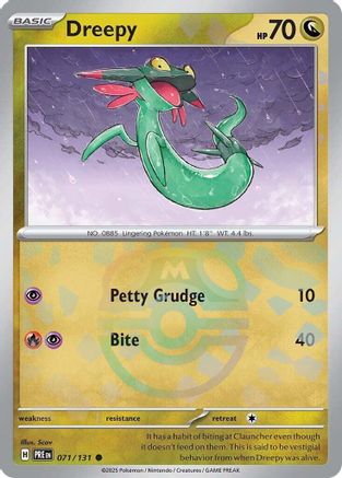 Dreepy (Master Ball Pattern) 071/131 - Holofoil SV Prismatic Evolutions - Common