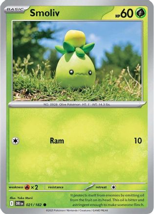 Smoliv 021/182 - Reverse Holofoil SV10 Destined Rivals - Common