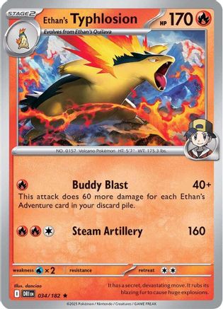 Ethan's Typhlosion 034/182 - Reverse Holofoil SV10 Destined Rivals - Rare
